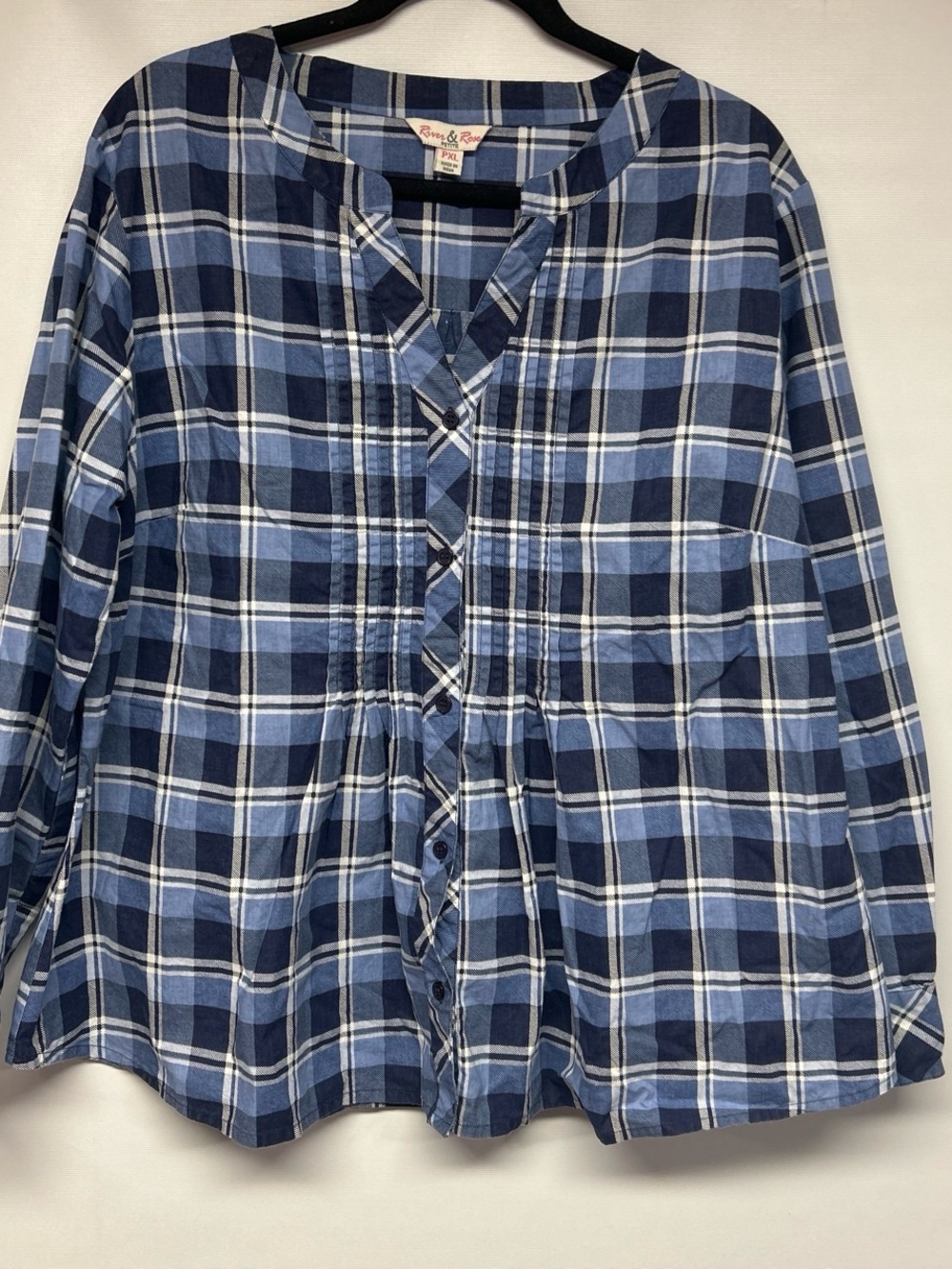 River & Rose Blue Plaid Button-Up Shirt